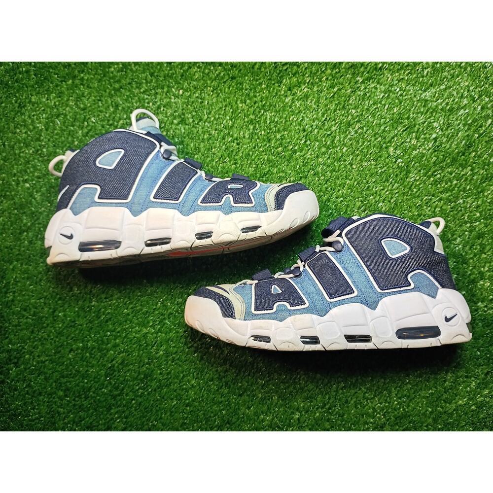 Iconic Nike Air More Uptempo 96 Denim Sneakers - Size 11